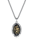 Saint Christopher Necklace - Men's Solid Stainless Steel Chain With Custom Engraved Pendant