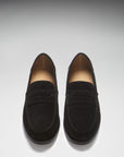 Boat Loafers, black suede