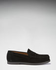 Boat Loafers, black suede