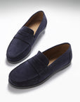 Boat Loafers, navy blue suede