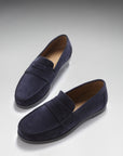 Boat Loafers, navy blue suede