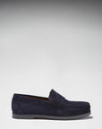 Boat Loafers, navy blue suede