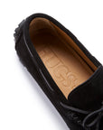 Tyre Sole Laced Driving Loafers, black suede