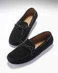 Laced Driving Loafers, black suede