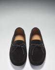 Laced Driving Loafers, black suede