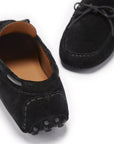 Laced Driving Loafers, black suede