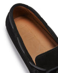 Laced Driving Loafers, black suede