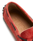 Tyre Sole Laced Driving Loafers, red suede