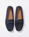 Laced Driving Loafers, navy blue suede