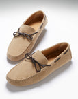 Laced Driving Loafers, taupe suede