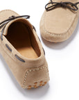 Laced Driving Loafers, taupe suede