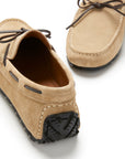 Tyre Sole Laced Driving Loafers, taupe suede