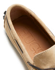 Tyre Sole Laced Driving Loafers, taupe suede