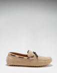 Laced Driving Loafers, taupe suede