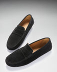 Penny Driving Loafers, black suede