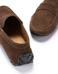 Tyre Sole Penny Driving Loafers, brown suede