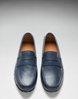 Tyre Sole Penny Driving Loafers, french navy leather