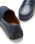 Tyre Sole Penny Driving Loafers, french navy leather