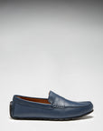 Tyre Sole Penny Driving Loafers, french navy leather