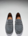 Tyre Sole Penny Driving Loafers, slate grey suede