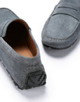Tyre Sole Penny Driving Loafers, slate grey suede