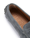 Tyre Sole Penny Driving Loafers, slate grey suede