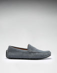 Tyre Sole Penny Driving Loafers, slate grey suede