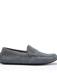 Tyre Sole Penny Driving Loafers, slate grey suede
