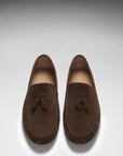 Tasselled Driving Loafers, brown suede