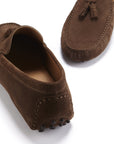 Tasselled Driving Loafers, brown suede
