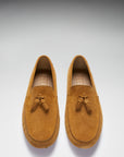Tasselled Driving Loafers, tobacco suede