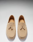 Tasselled Driving Loafers, taupe suede