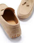 Tasselled Driving Loafers, taupe suede