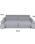 MeowBaby® Large Slimcord Premium Sofa - Gray