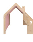 MeowBaby® Natural Wooden House for Kids - Pink Roof