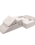 Soft Velvet Modular Play Sofa in Ecru