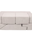 MeowBaby® Soft Velvet Bricks Sofa - Ecru