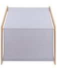 MeowBaby® White Wooden House for Kids - Blue Roof