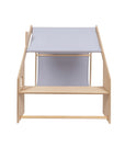MeowBaby® Natural Wooden House for Kids - Blue Roof