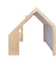 MeowBaby® Natural Wooden House for Kids - Blue Roof
