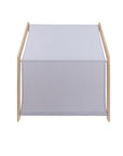 MeowBaby® Natural Wooden House for Kids - Blue Roof