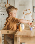 MeowBaby Wooden Kitchen Helper for Children - Natural