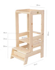 MeowBaby Wooden Kitchen Helper for Children - Natural