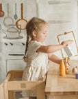 MeowBaby Wooden Kitchen Helper for Children - Natural