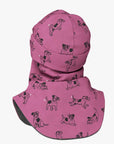 Cozy Merino Balaclava for Kids Pink Dogs Print