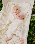 Merino wool baby blanket HAPPINESS
