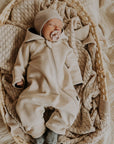 Beige Merino Wool Baby Romper Milo
