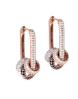 Convertible Hoop Earrings with White Zircon Accents
