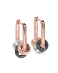 Rose Gold and Silver Rolling Hoop Earrings