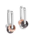 Metropolitan Charm Hoop Earrings in Sterling Silver